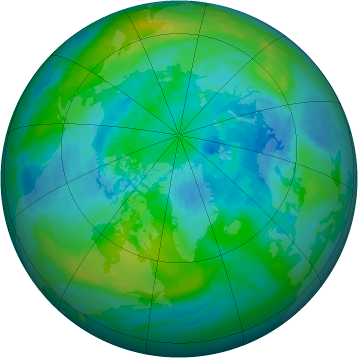 Arctic ozone map for 28 September 1984